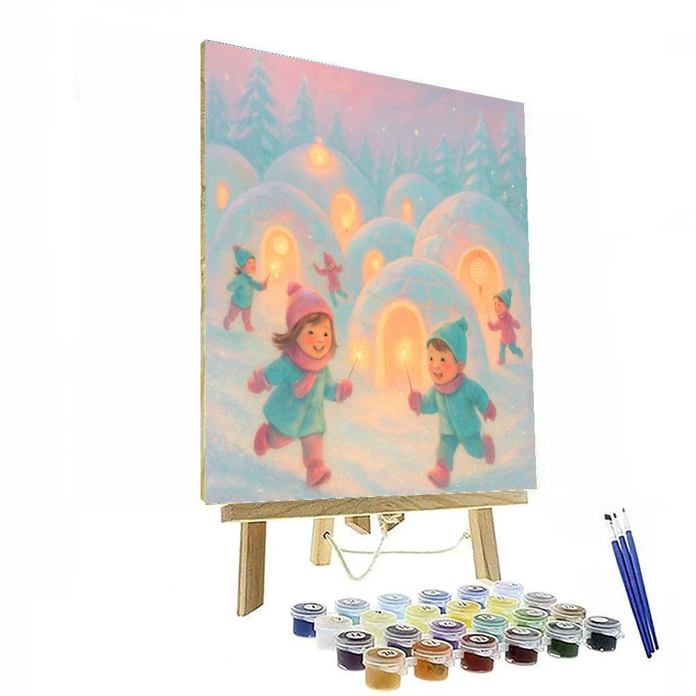 Igloo Light Festival Paint by numbers art