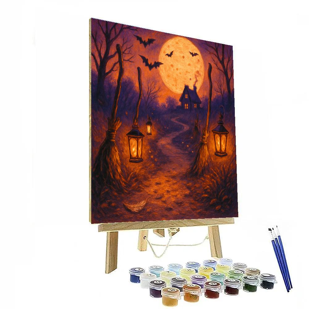 Lantern-Lined Witch Road painting number kit