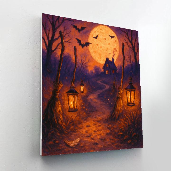 Lantern-Lined Witch Road painting number kit