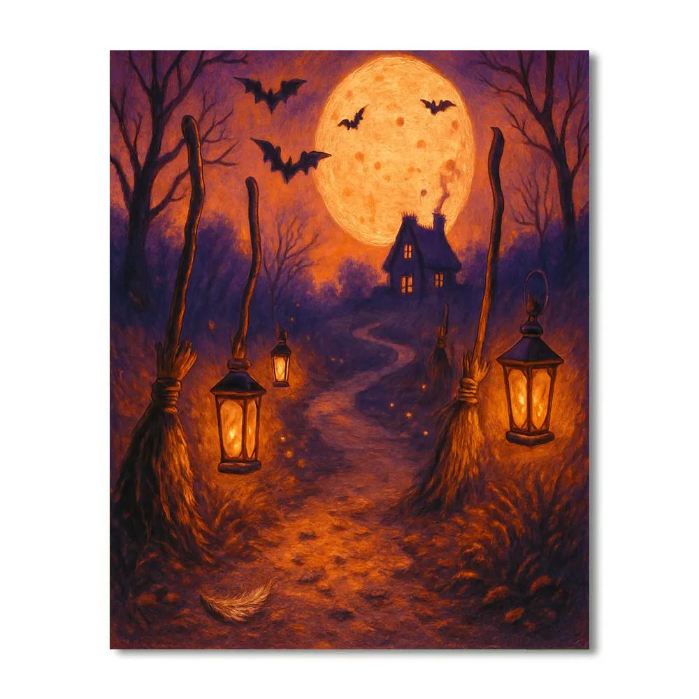 Lantern-Lined Witch Road painting number kit