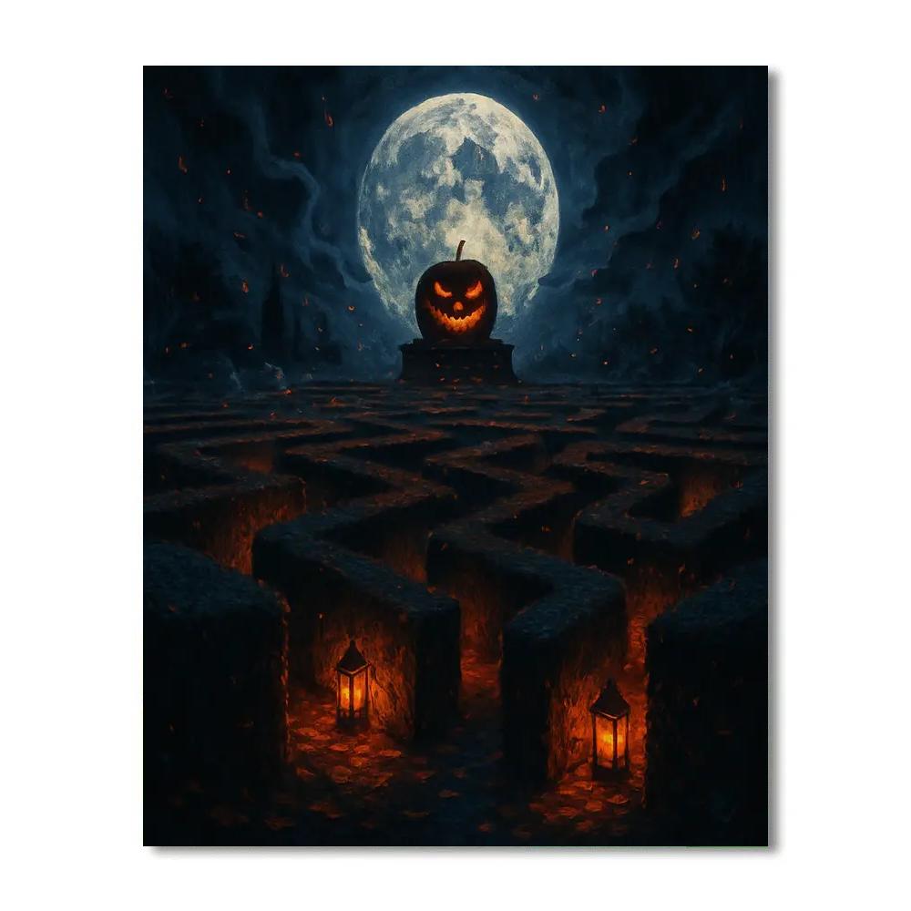 Ember Lantern Maze paint by numbers