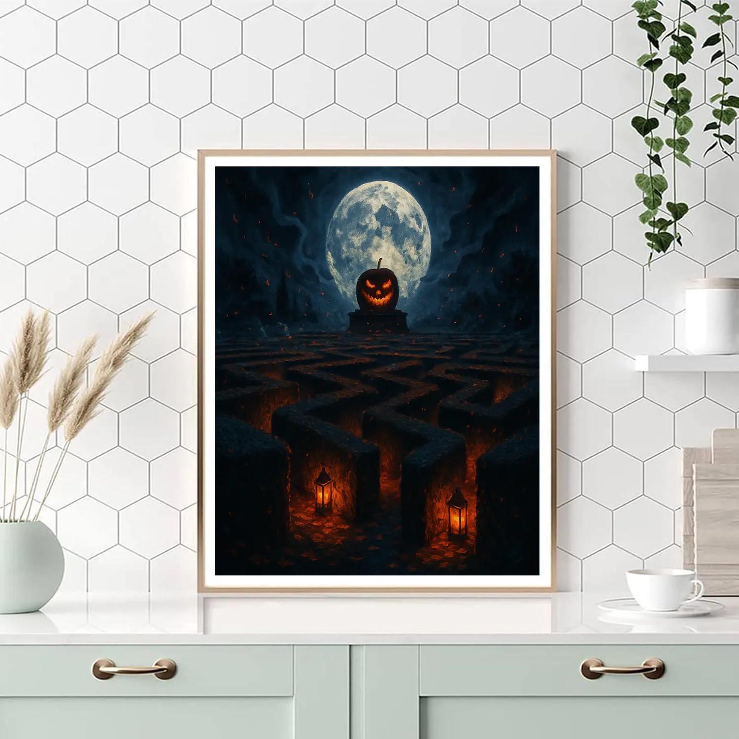 Ember Lantern Maze paint by numbers