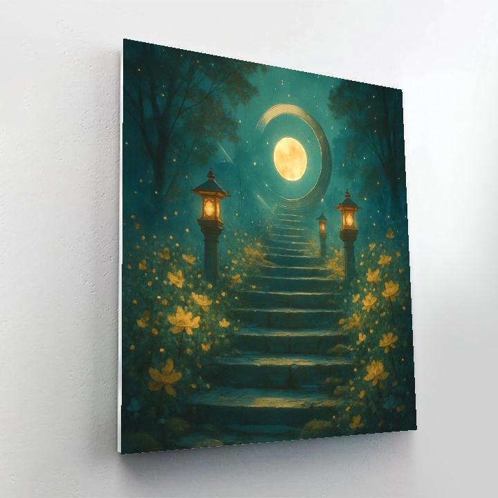 Lantern Steps To The Moon Garden Paint by numbers art