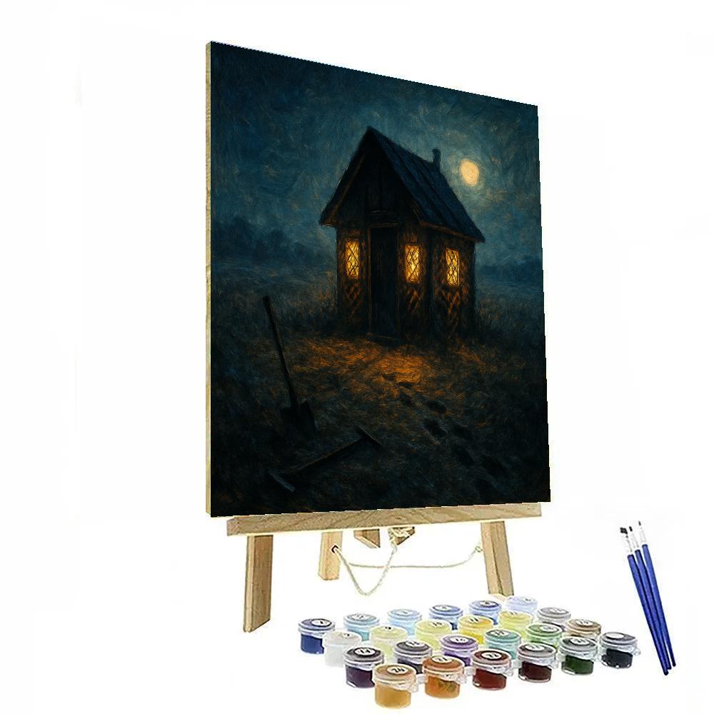 The Lantern-Inlaid Watchmans Hut DIY paint by numbers