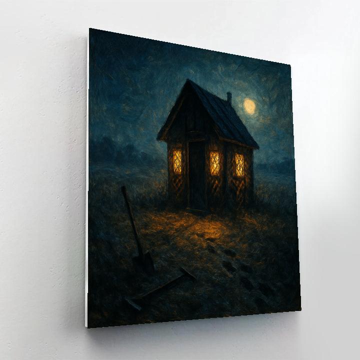 The Lantern-Inlaid Watchmans Hut DIY paint by numbers