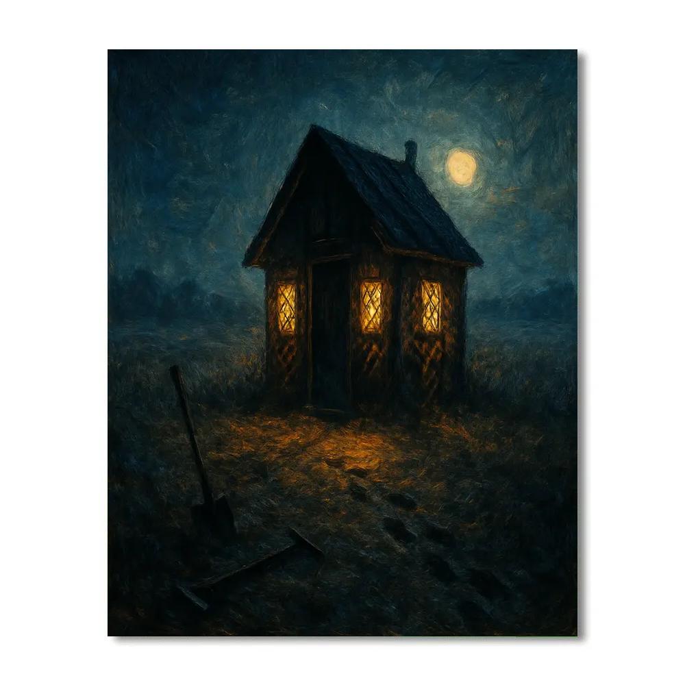 The Lantern-Inlaid Watchmans Hut DIY paint by numbers