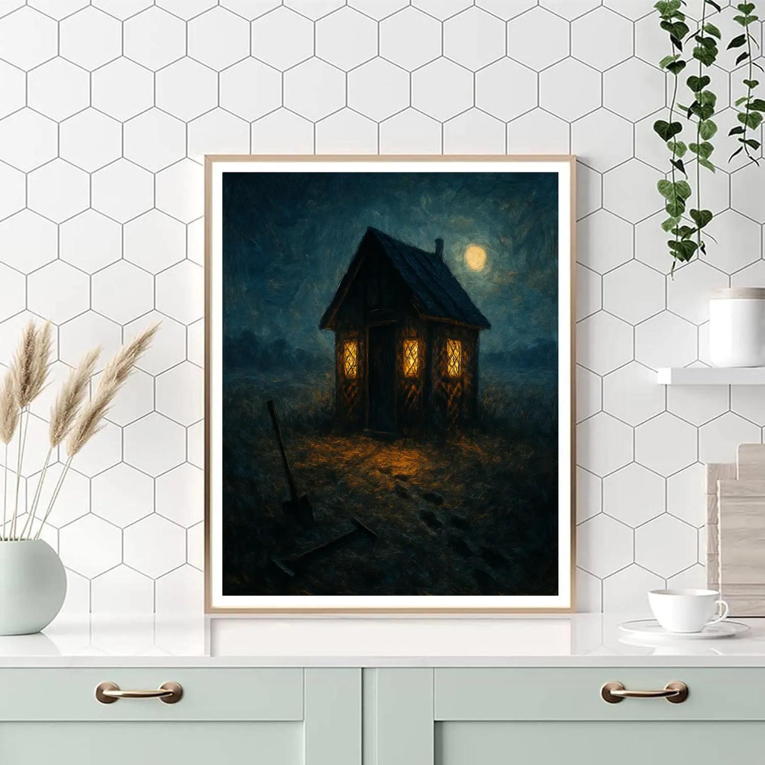 The Lantern-Inlaid Watchmans Hut DIY paint by numbers