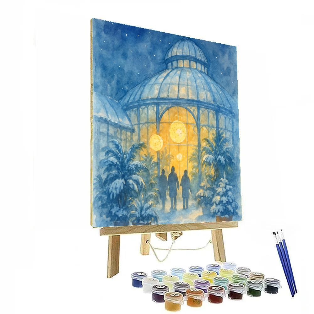 Snow Lantern Conservatory Painting by numbers kit