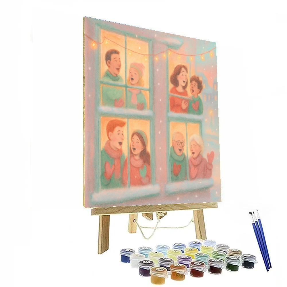 Winter Window Choir painting number kit