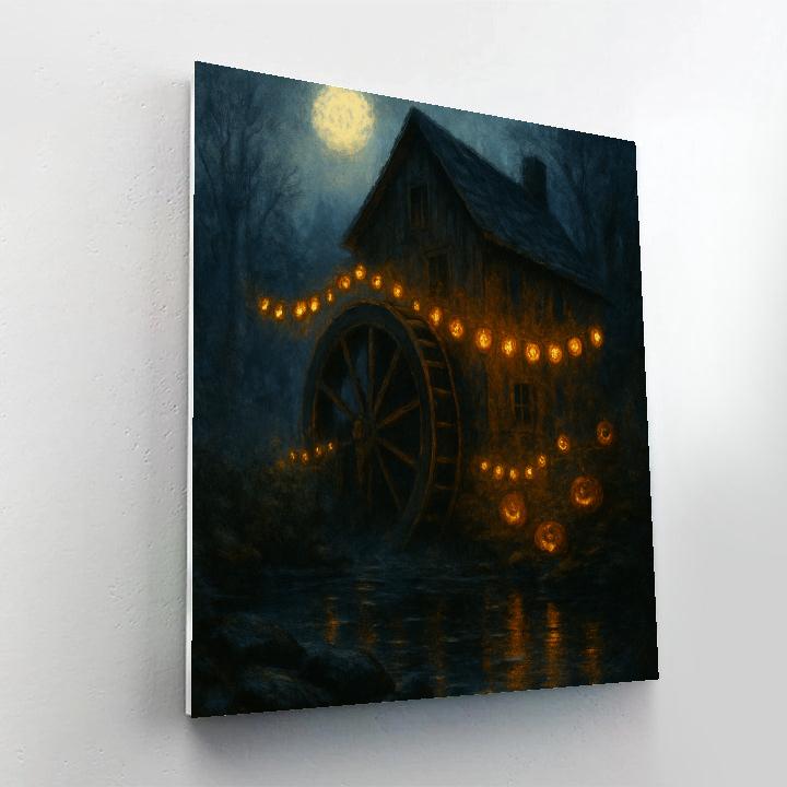 Nightfall At The Lantern Mill paint by numbers