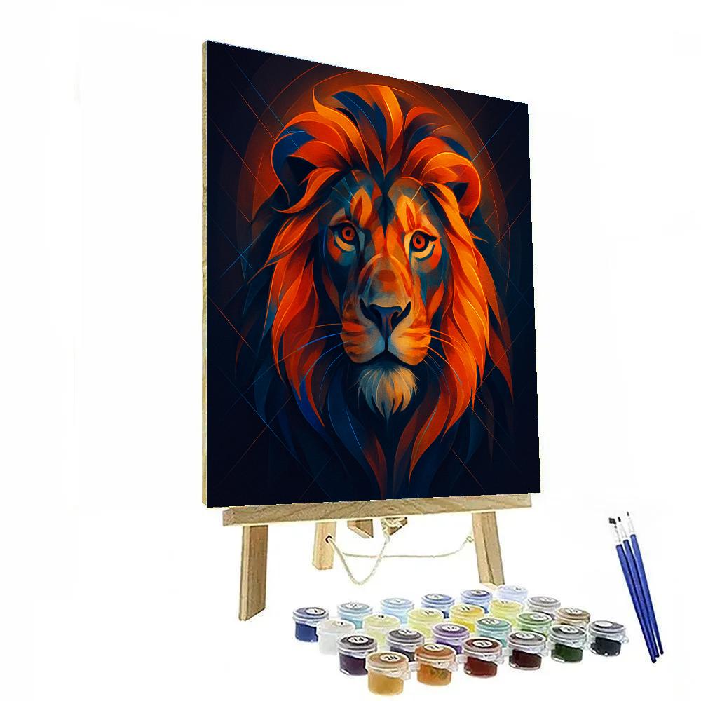 Solar Flare Lion Number painting