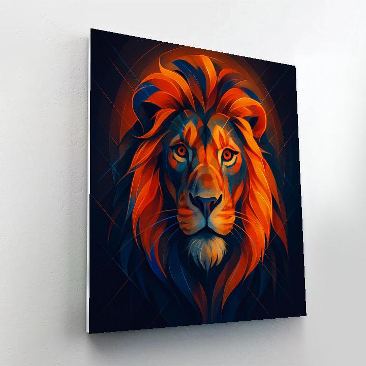 Solar Flare Lion Number painting