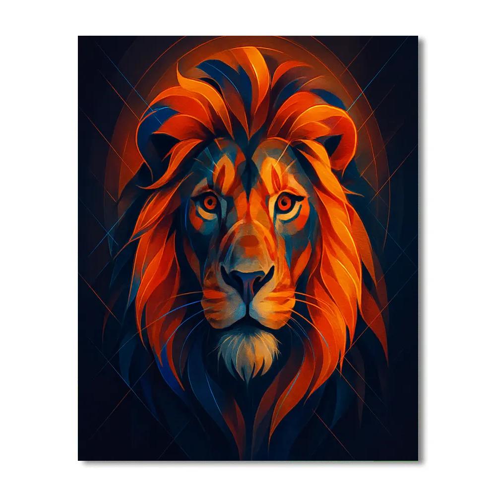 Solar Flare Lion Number painting