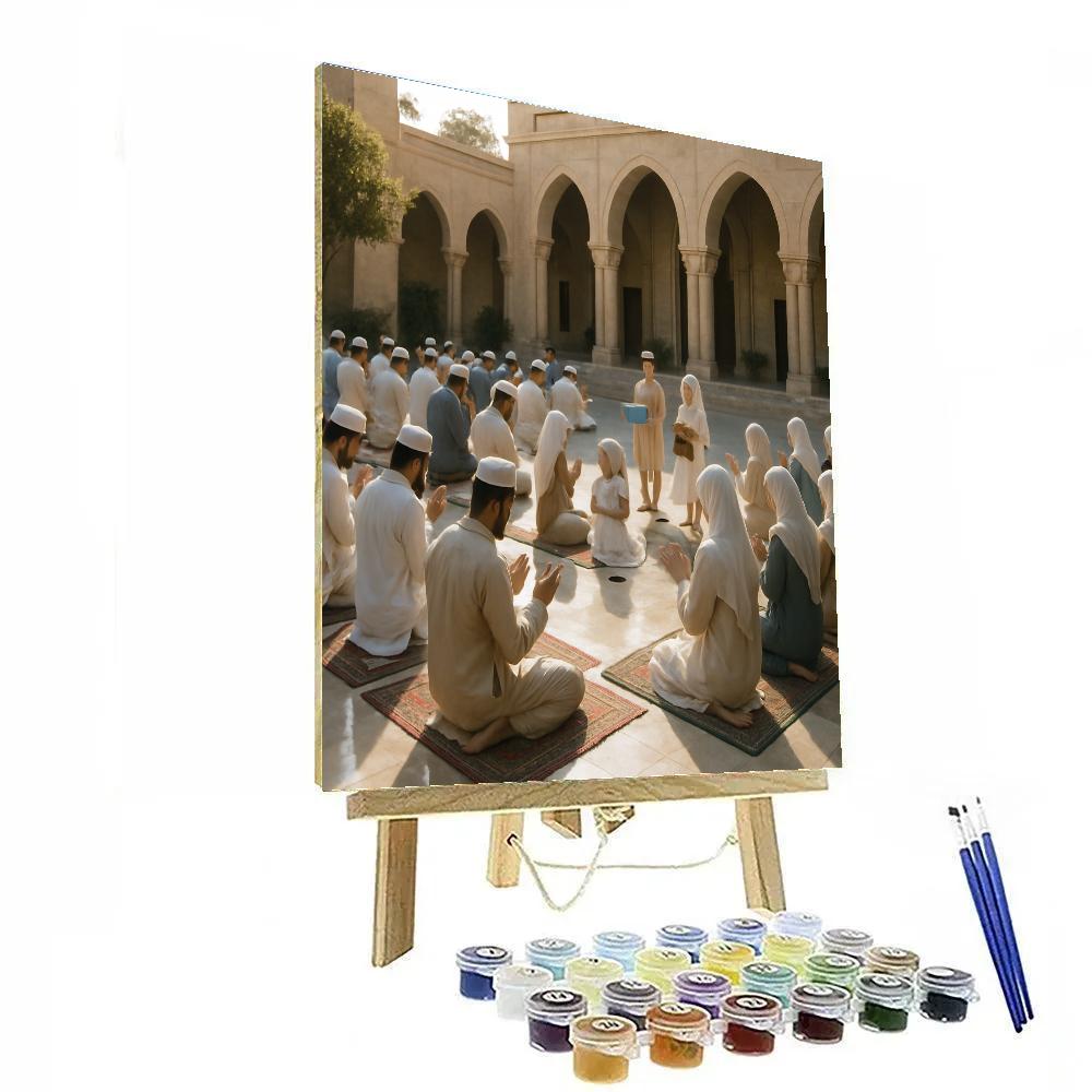 Eid Morning Prayer In Courtyard Paint by numbers art