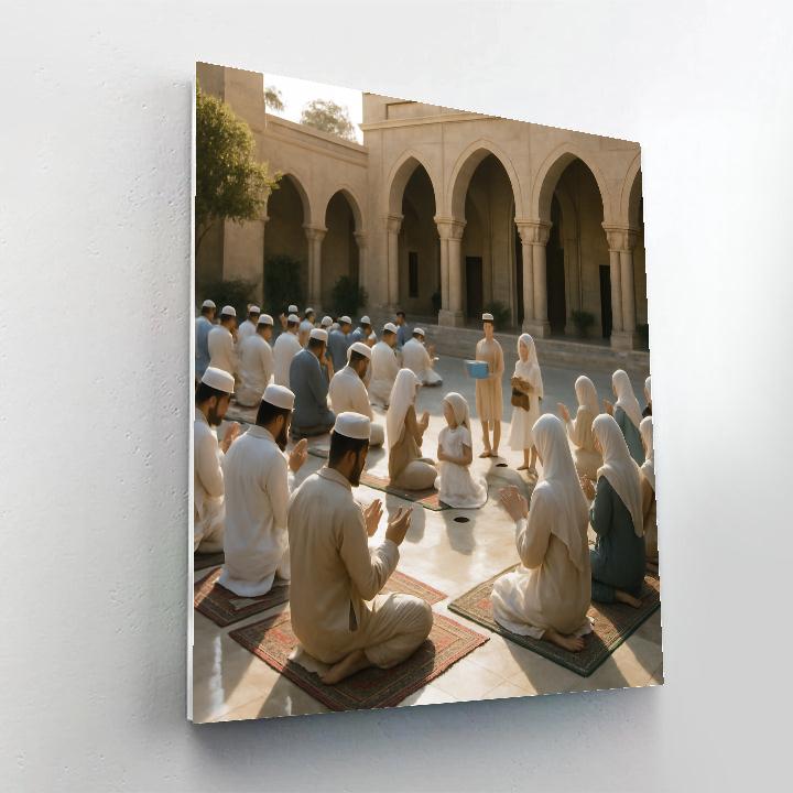 Eid Morning Prayer In Courtyard Paint by numbers art