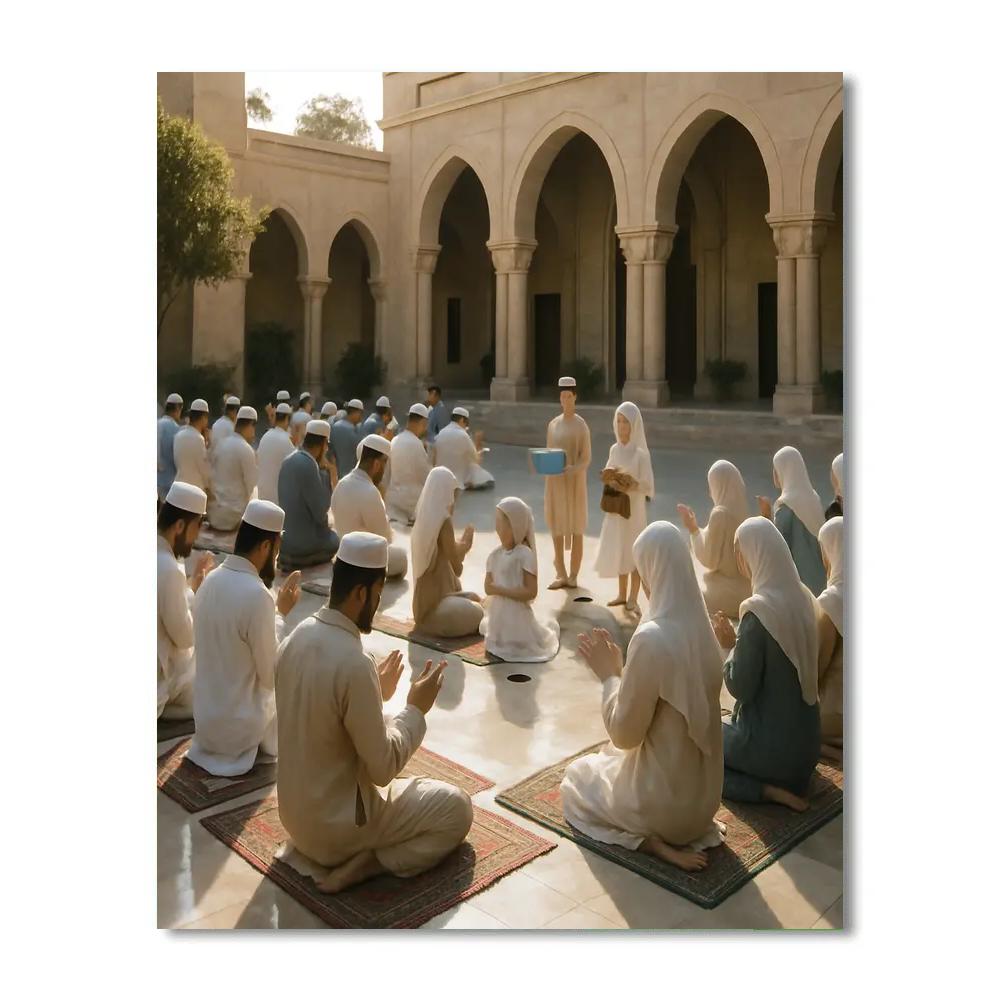 Eid Morning Prayer In Courtyard Paint by numbers art