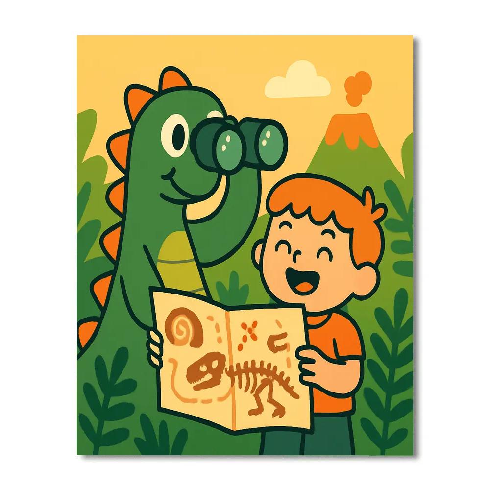 Dino Forest Explorer Club Painting by numbers kit