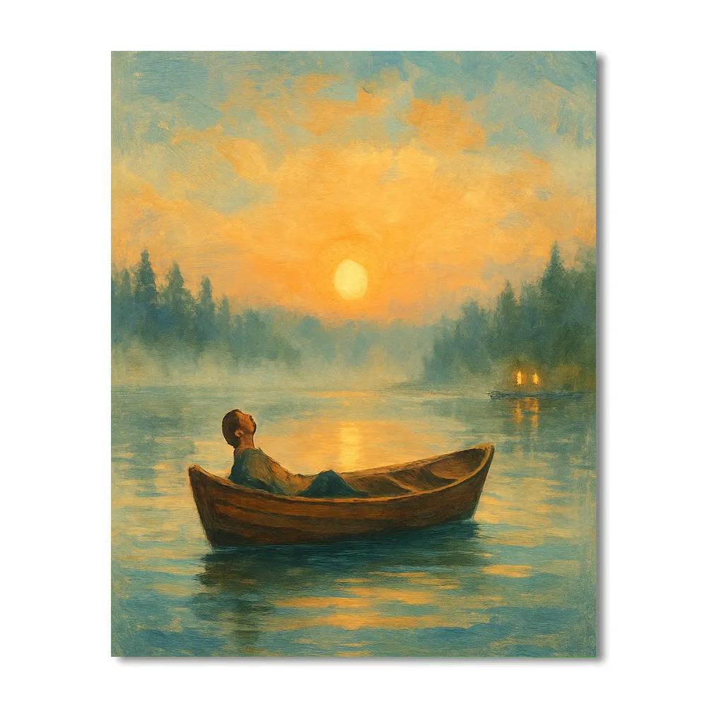 Dawn Rowboat Whisper paint by number