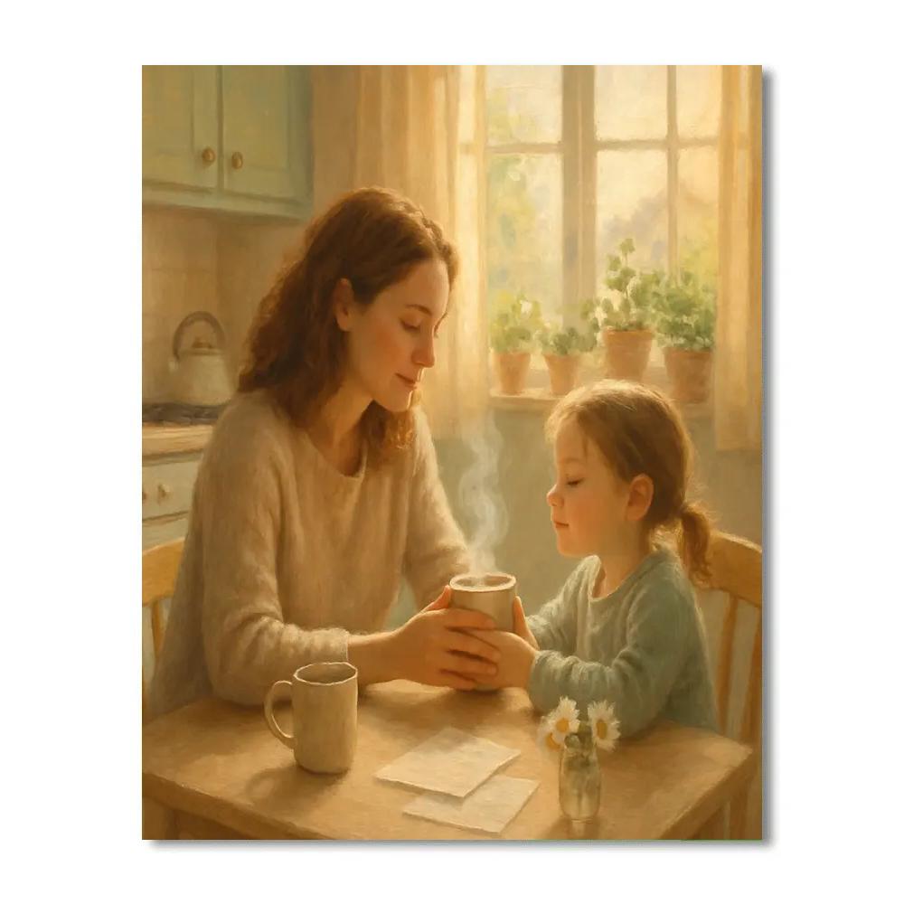 Morning Coffee With Mom paint by numbers