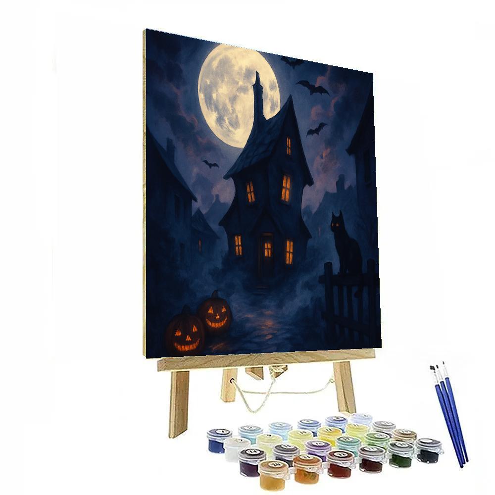 Halloween Moonlit Haunt paint by numbers