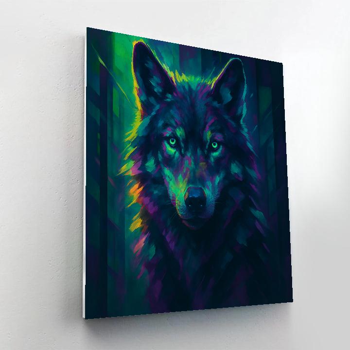 Neon Night Wolf Painting by numbers kit