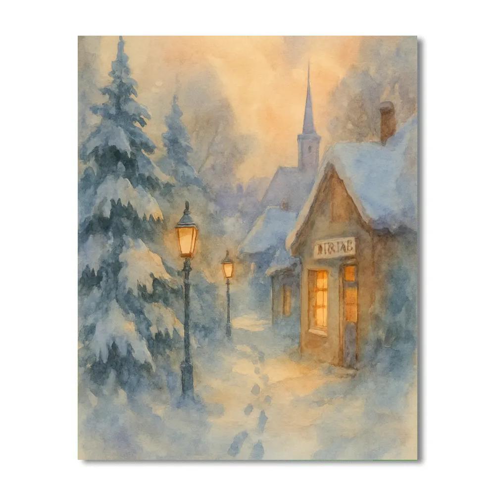 Frosted Lantern Lane painting number kit