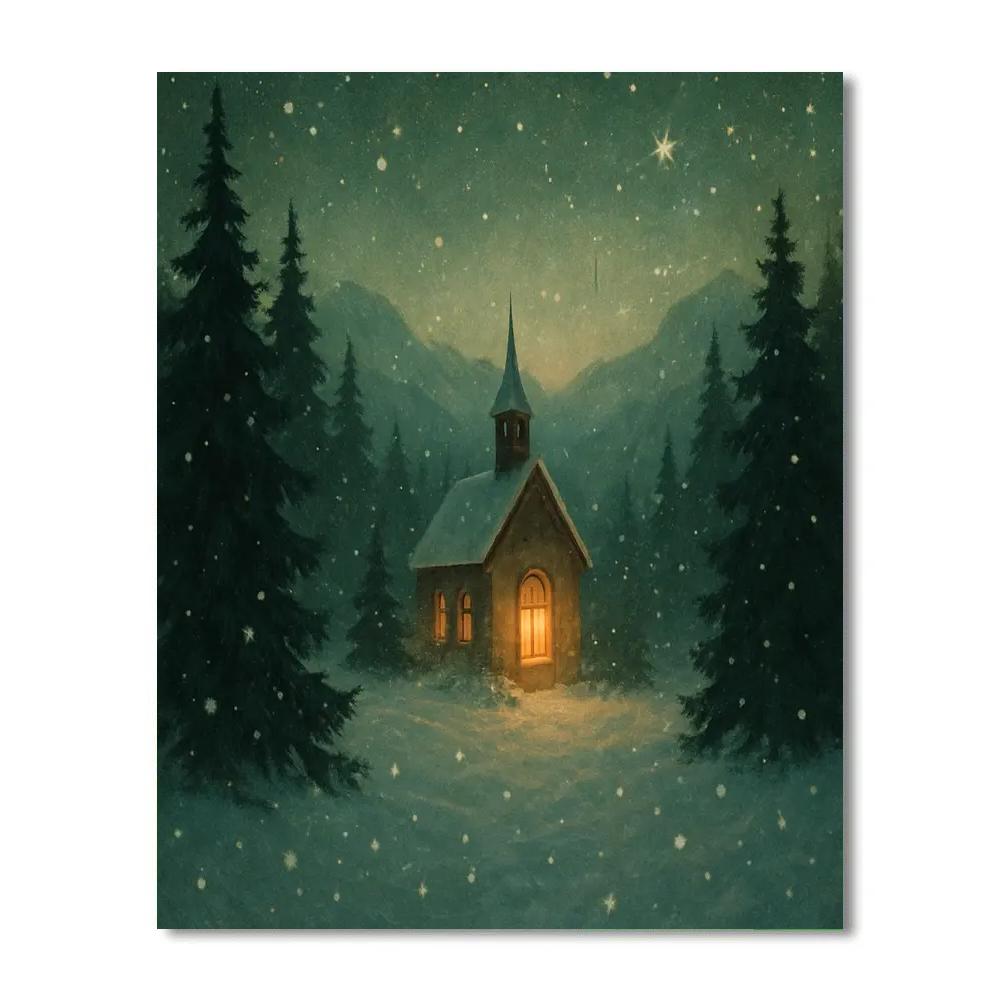 Christmas Fir Glow paint by numbers