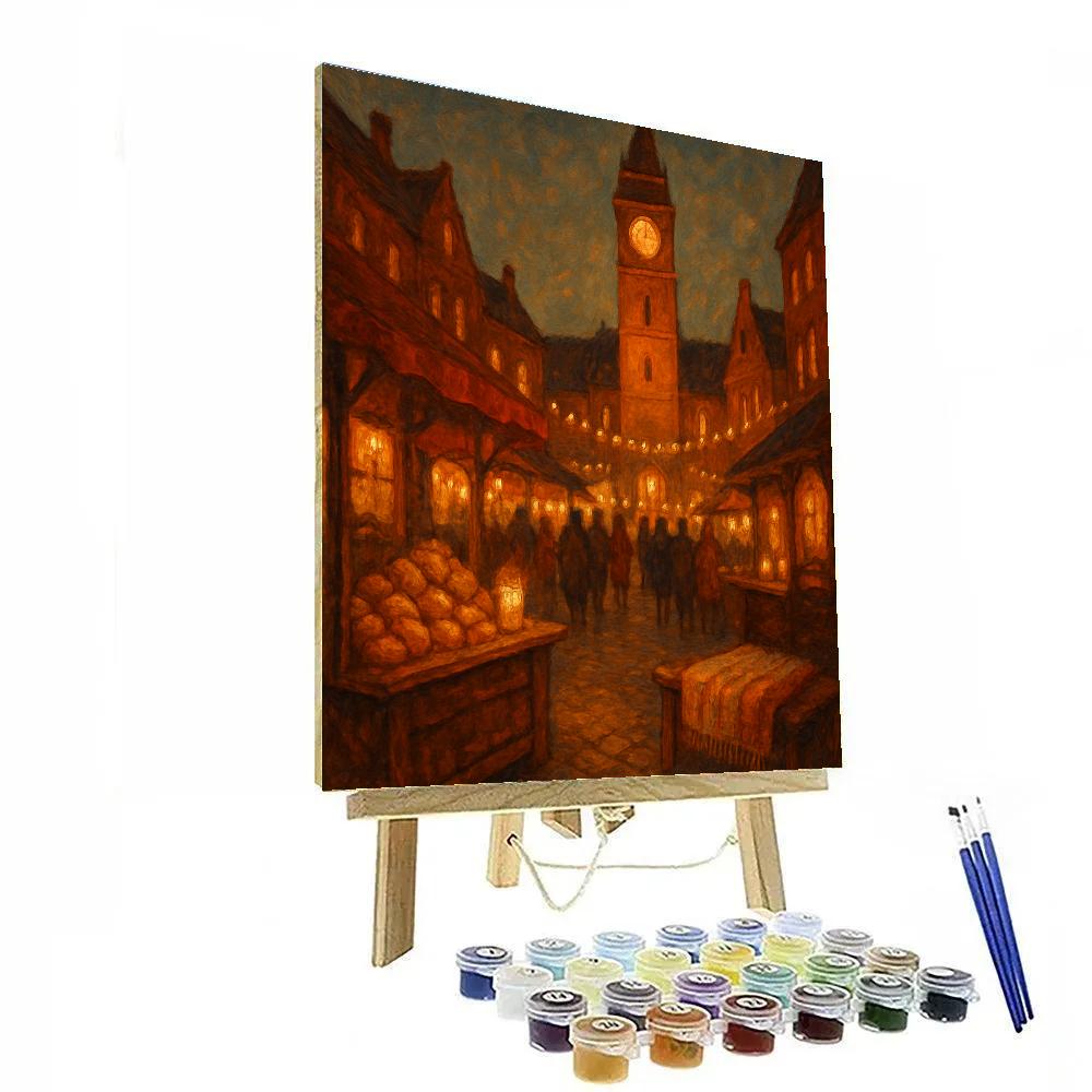 Clocktower Market At Candlelight Numbered painting kits