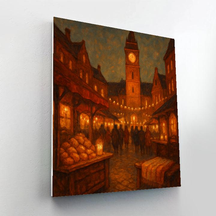 Clocktower Market At Candlelight Numbered painting kits