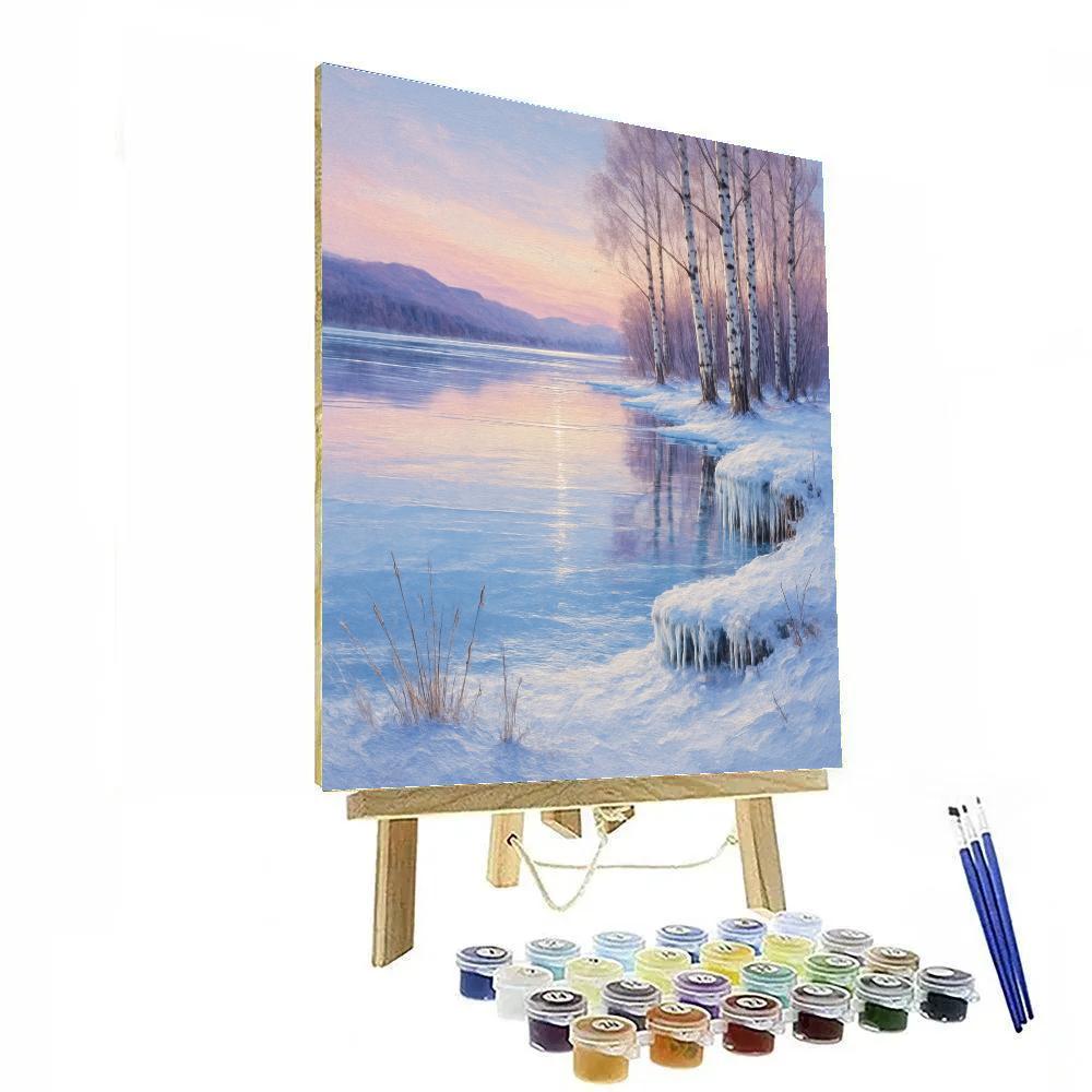 Silent Frozen Mirror Number painting