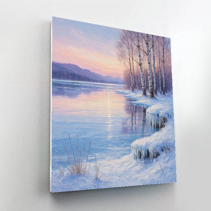 Silent Frozen Mirror Number painting