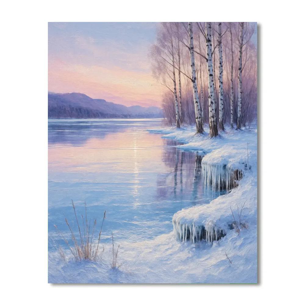 Silent Frozen Mirror Number painting