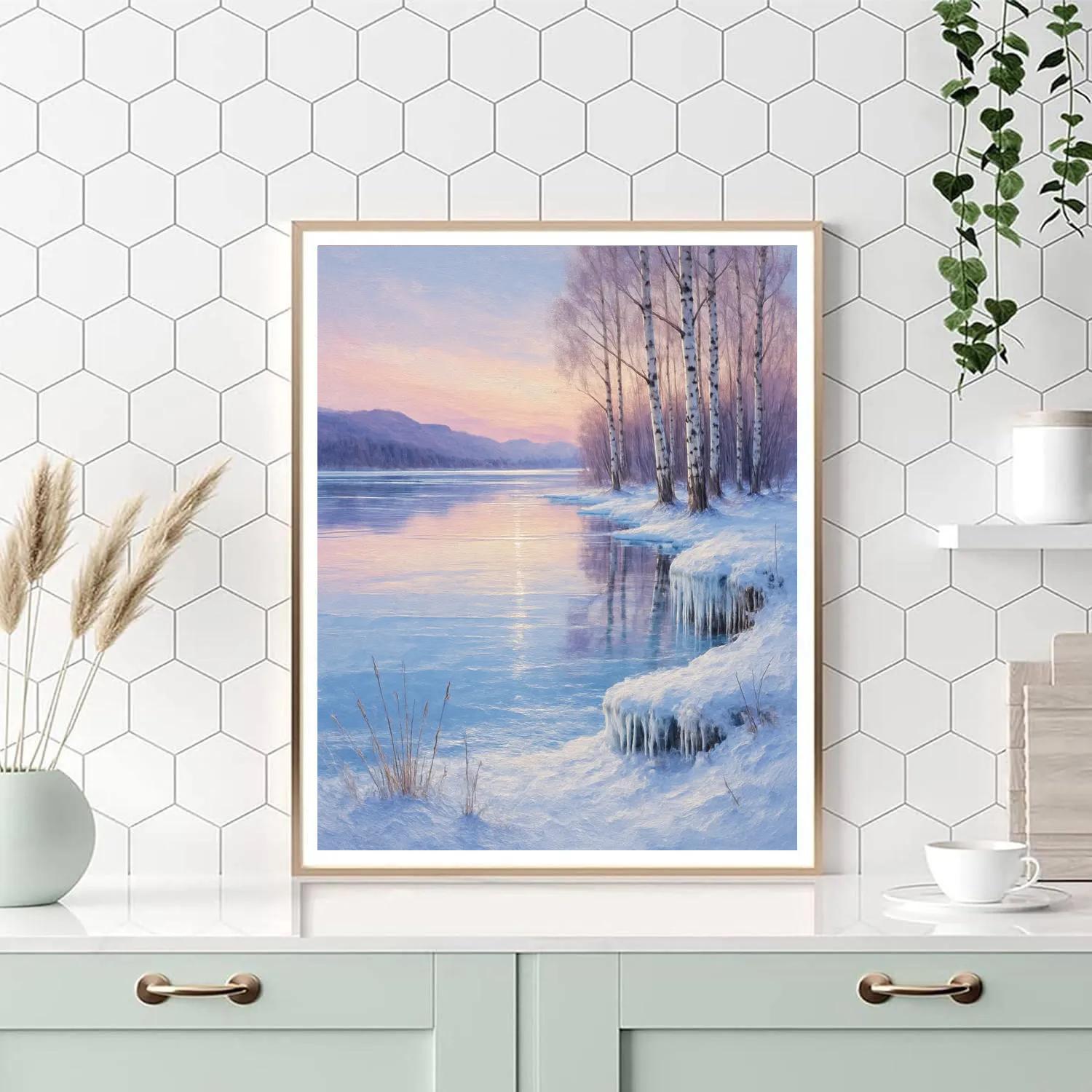 Silent Frozen Mirror Number painting