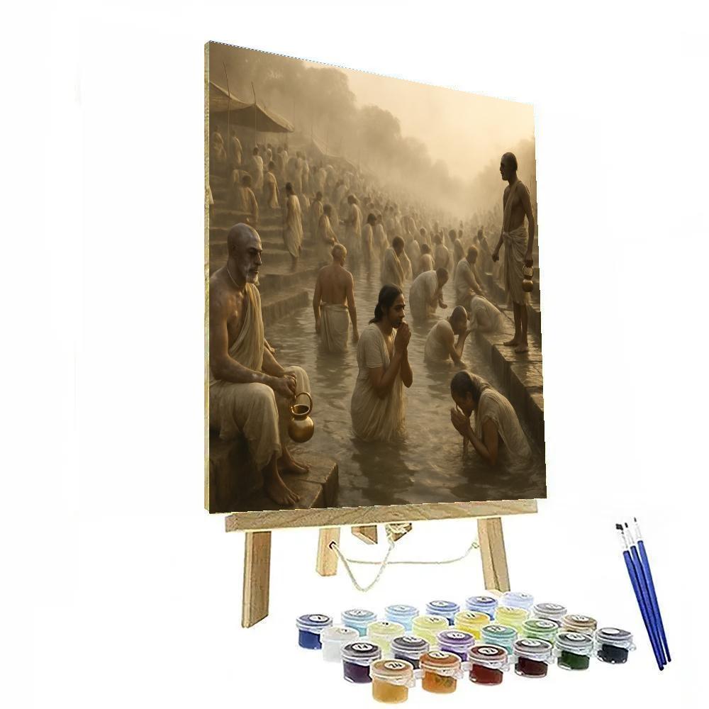 Kumbh Mela Holy Dip At Dawn paint by color