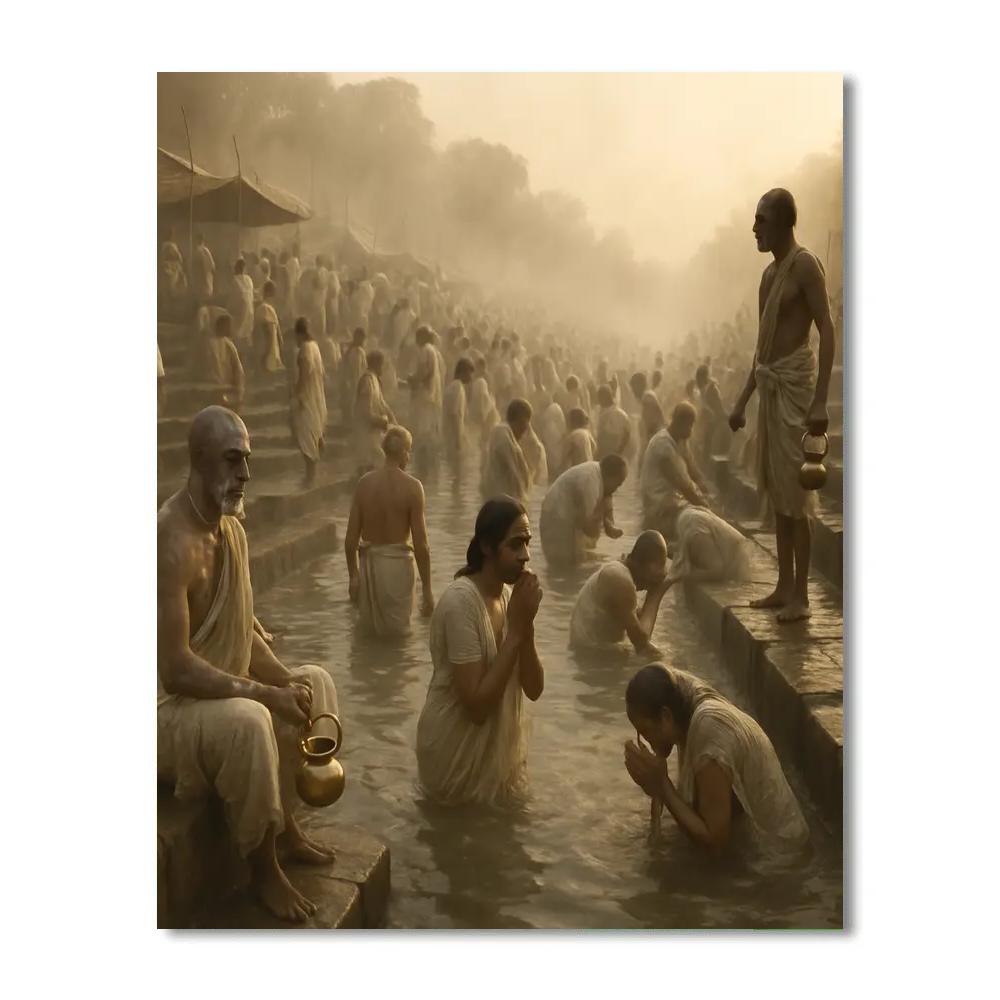 Kumbh Mela Holy Dip At Dawn paint by color