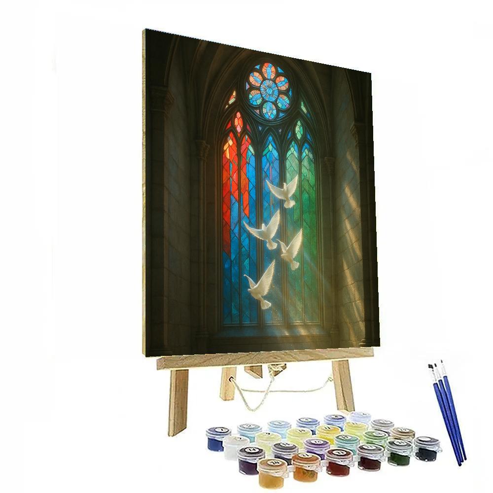 Stained Glass Cathedral Dawn paint by number