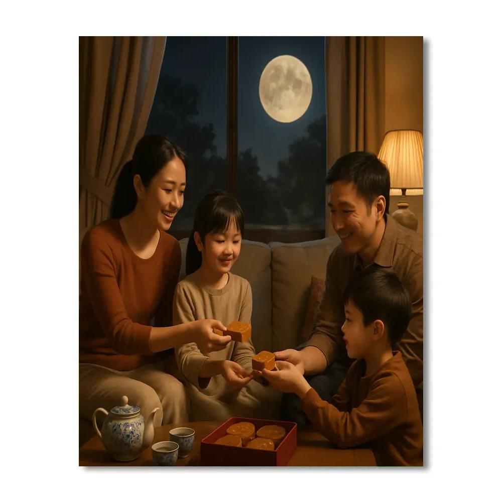 Chinese Mid Autumn Mooncakes Exchange Paint by numbers kits