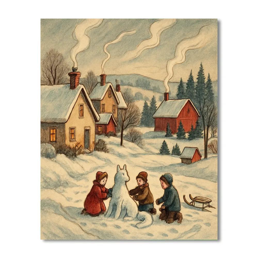 Warm Chimney Hamlet painting number kit