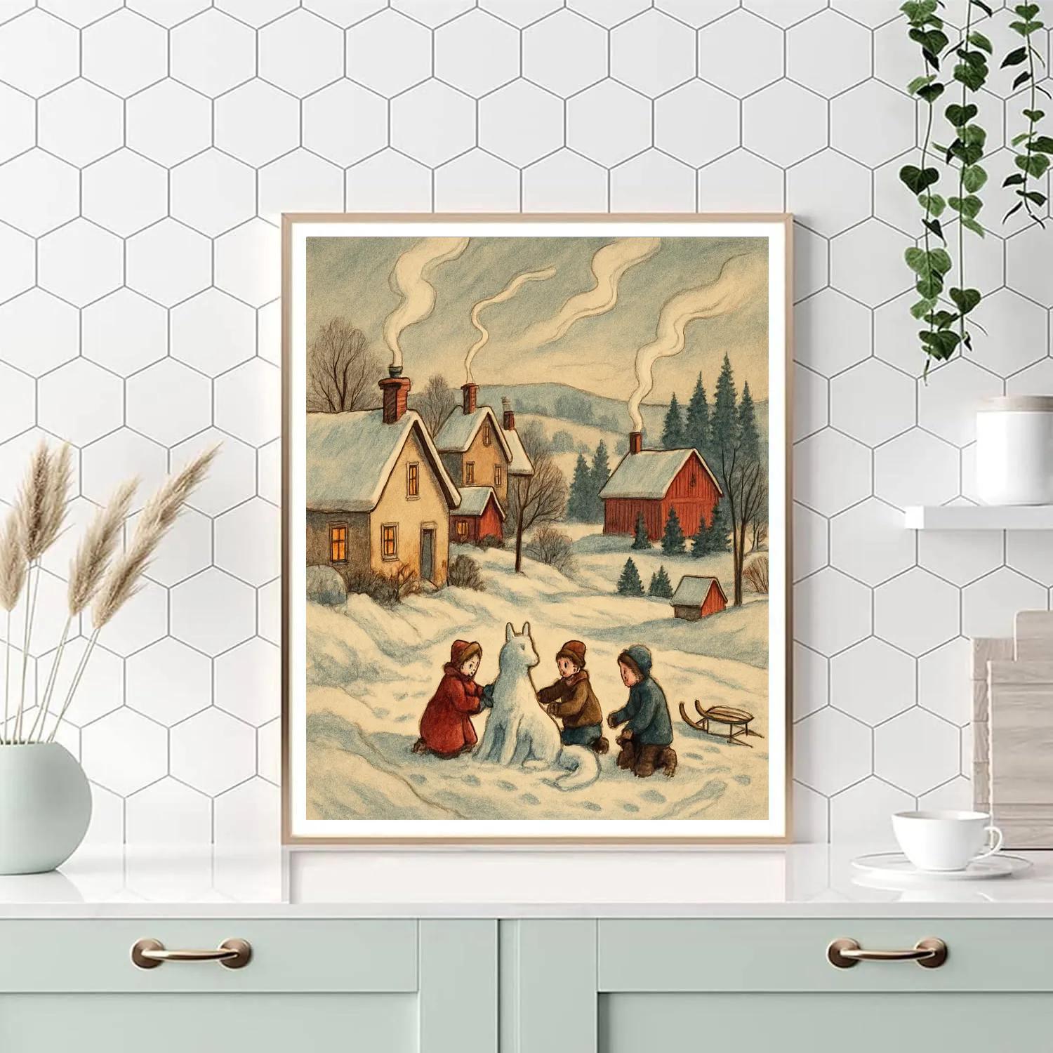 Warm Chimney Hamlet painting number kit