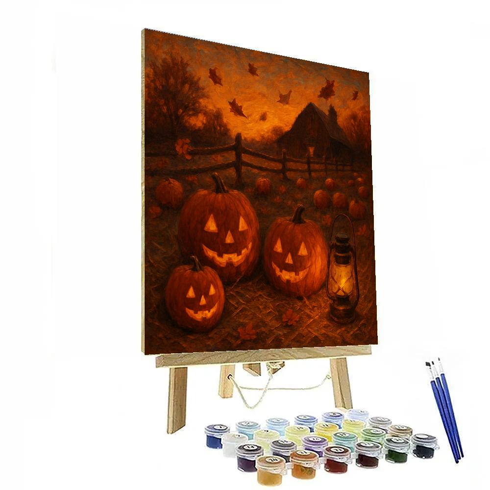 Pumpkin Patch At Dusk DIY paint by numbers