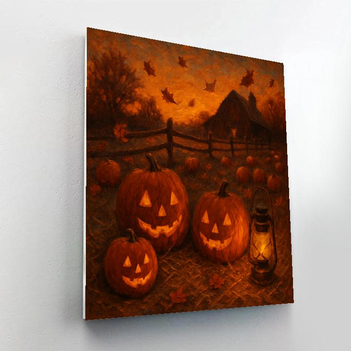 Pumpkin Patch At Dusk DIY paint by numbers