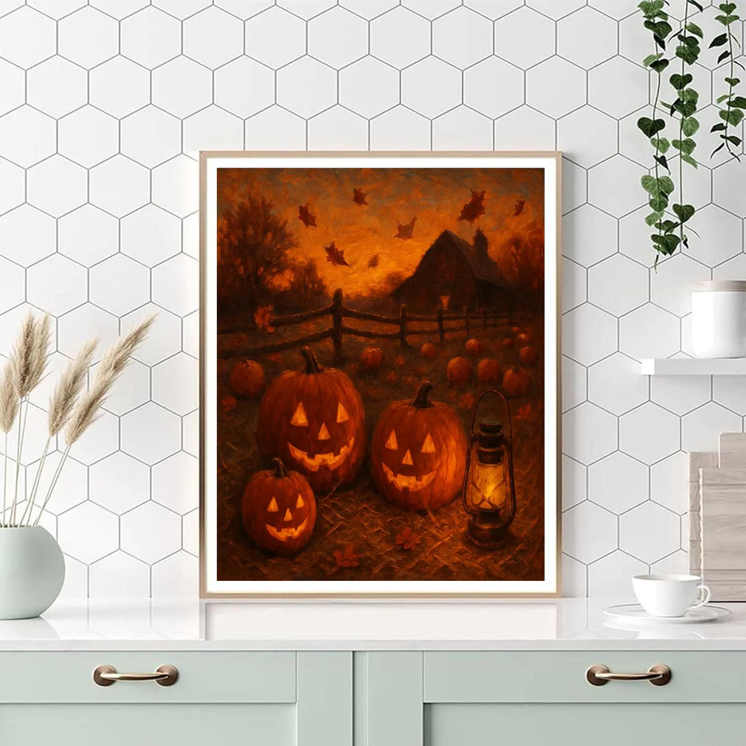 Pumpkin Patch At Dusk DIY paint by numbers