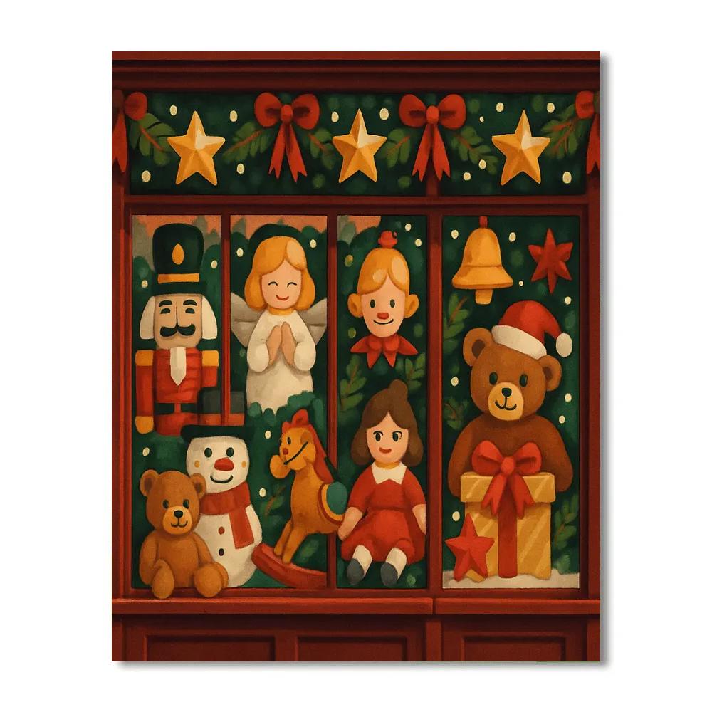 Festive Window Display Numbered painting kits