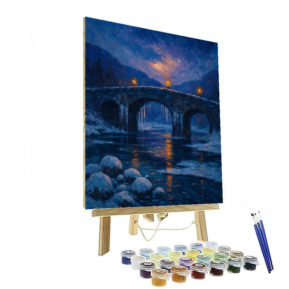 Icicle Bridge At Dusk paint by number