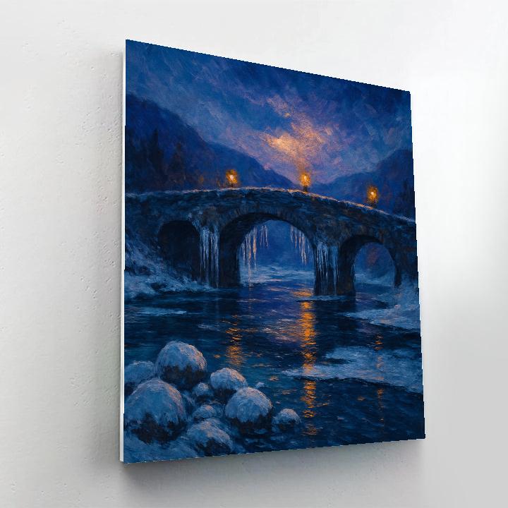 Icicle Bridge At Dusk paint by number