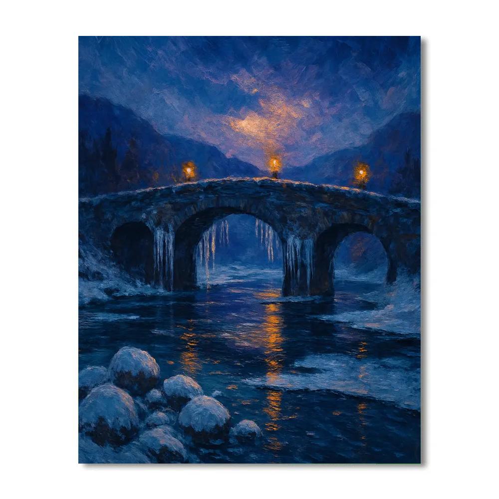 Icicle Bridge At Dusk paint by number
