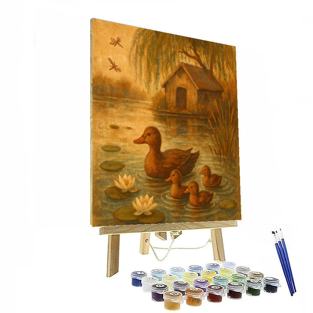 Ducks At The Tea Lily Pond Paint by numbers kits