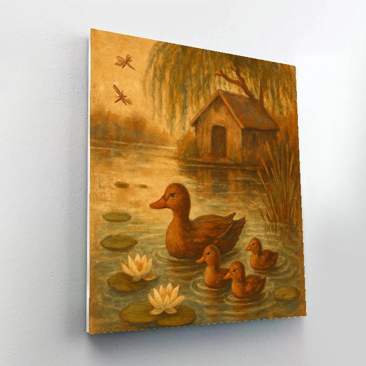 Ducks At The Tea Lily Pond Paint by numbers kits