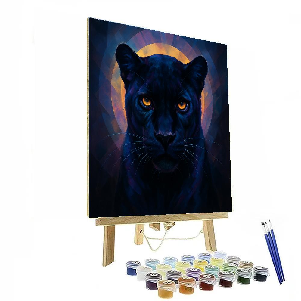 Midnight Panther Halo Number painting