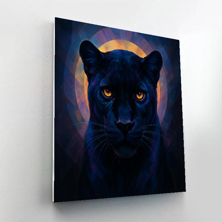Midnight Panther Halo Number painting